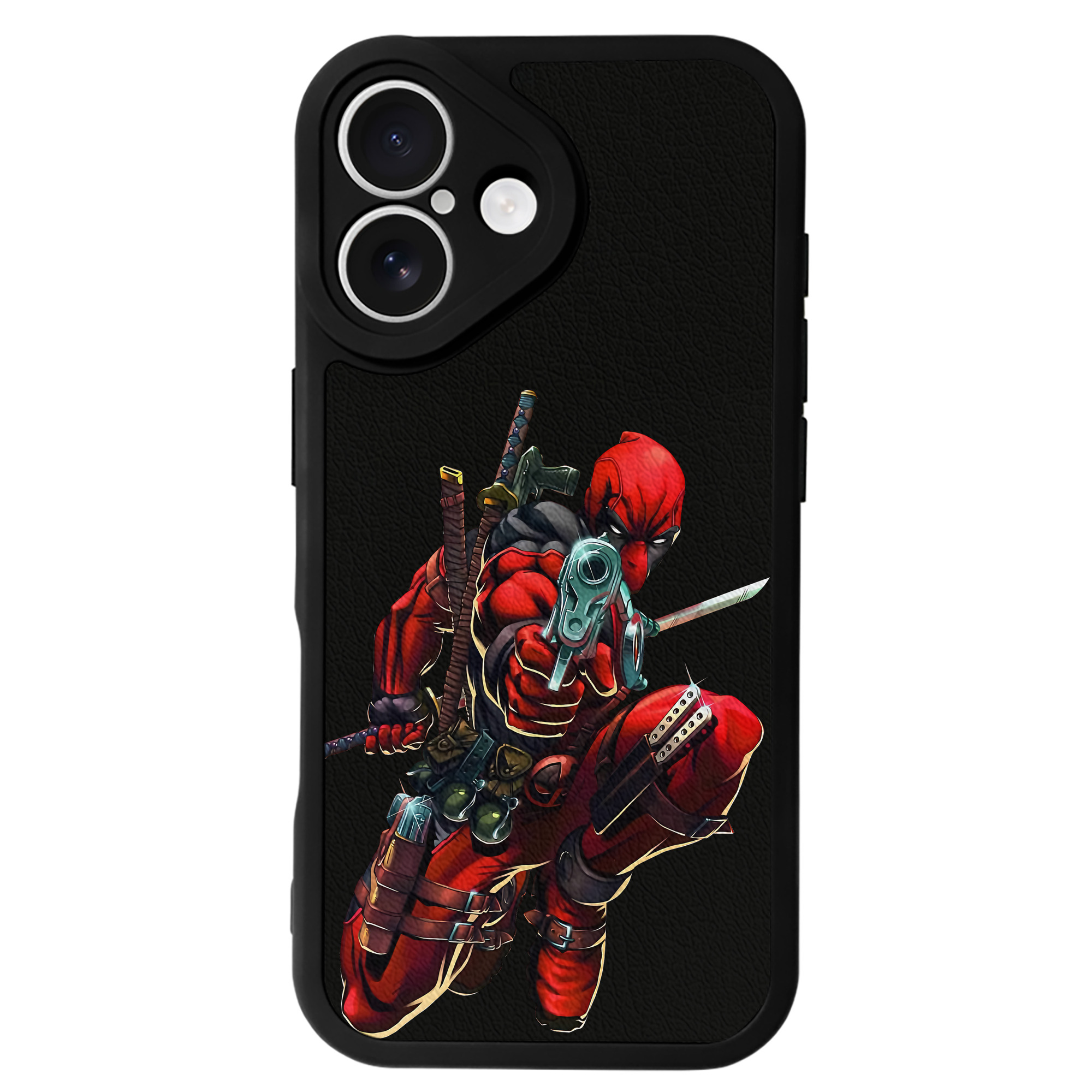 （画像用） Deadpool デッドプール 【iPhone 16シリーズ対応】シリコンスマホケース（レザー調） 材質：シリコン